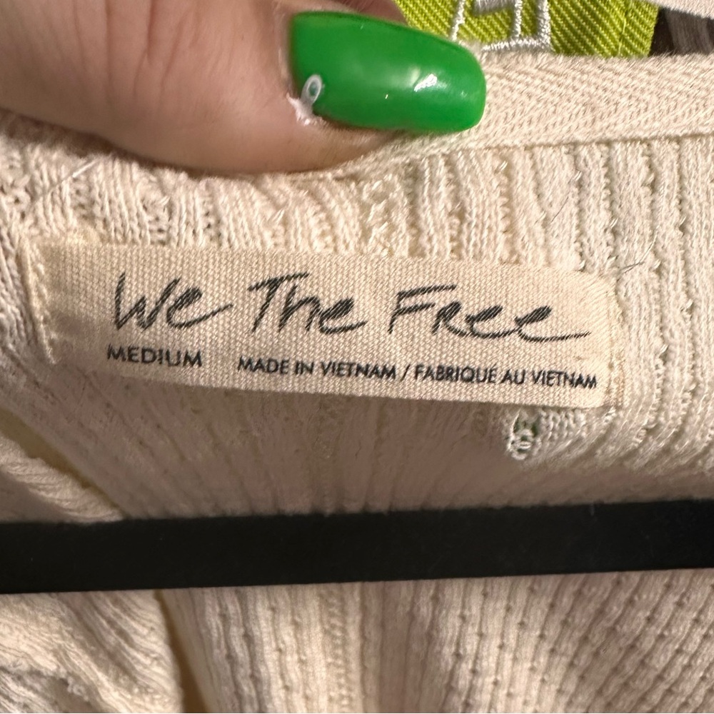 Ivory free people medium long sleeve nwot - Picture 3 of 4